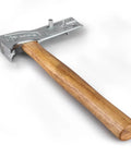 Heavy Duty Magnetic Roofing Hammer For Hands Free Hustle Powerful Nail Magnet Speeds Up Shingle Work Durable steel hatchet with wooden handle.