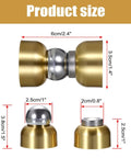 Gold stainless steel 4 Pack Magnetic Door Stoppers With Screws, Heavy Duty Door Holder And Wall Mount Catcher, size diagram.