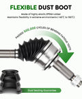 Flexible dust boot on CV axle shaft assembly made of elastic EPDM rubber for Toyota and Lexus 4Runner Tacoma FJ Cruiser.