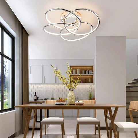 LED Flush Mount Ceiling Light Black Modern Close To Ceiling Fixture Dimmable 3000K To 6000K Ideal For Dining Rooms