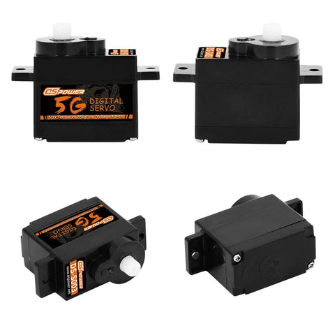 Two Pack 5G Mini Digital RC Servo With Plastic Gear, Lightweight Micro Servo For 1/28 Scale RC Cars Boats Planes Helicopters And Robots