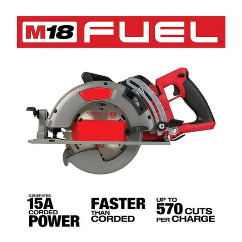 7-1/4 Inch Brushless Cordless Circular Saw Kit With Rear Handle Grip, showcasing a compact design and powerful blade for heavy duty use.