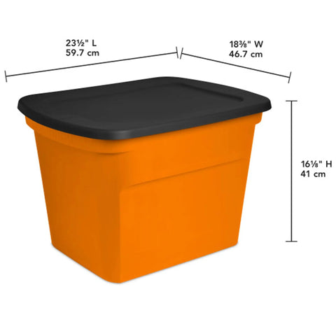 Built Tough 18 Gallon Stackable Storage Containers With Secure Snap Lids Heavy Duty Plastic Totes For Clutter Free Home Organization Keeps Your Entire House Running Smooth Comes As An Awesome 16 Pack Orange Sets