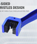 Bike And Motorcycle Chain Cleaning Brush Set Blue And Red Dual Color 10 Inch Total Length Multi Purpose Chain Maintenance Tool