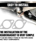Two perforated metal exhaust flange gaskets, front view, for 2-inch, 2-bolt exhaust in a 2-pack.