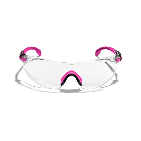 VS3 Anti Fog Safety Glasses With Clear Or Tinted Lenses, Pink Frame, ANSI Z87 Plus OSHA Compliant Eyewear Front View