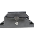 Front view of Heavy Duty Six Inch Iron Cast Drill Press Vise Featuring Precision Guide Rods and Rock Solid Hardened Steel Jaws.