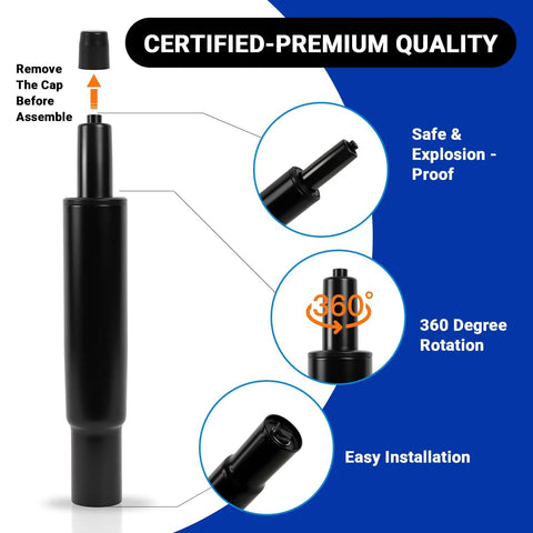 Beefy 5.5 Inch Short Office Chair Cylinder Replacement With Heavy Duty 1000lbs Class 4 Hydraulic Lift features and installation guide