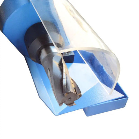 1 HP Electric Tube Notcher Crushes Schedule 40 And 80 Pipe With Variable Speed End Mill and 110V Motor showing the cutting end mill detail.