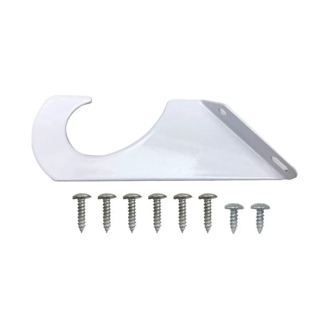 White mounting bracket and screws for Adjustable Closet Rod 48 to 72 Inches White, Heavy Duty Steel Construction, Easy Install