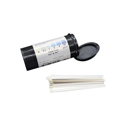 No Sweat Total Dissolved Iron Test Strips For Checking Water Quality, 25 pack with color chart, easy measurement for water quality.