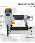 Pro-Grade Pneumatic Nail Gun And Powered T50 Air Brad Nailer with adjustable features and ergonomic grip for carpenters.