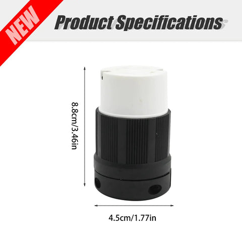 Heavy Duty NEMA L14-30R Twist Locking Generator Adapter 30A 125 And 250 Volts Four Prong Receptacle dimensions
