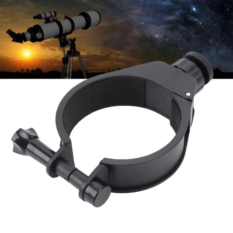 Adjustable guiding scope for telescopes with stable platform and solid tube support, includes threaded smartphone holder hole