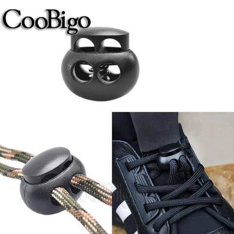 25 Pack Spring Cord Locks End Stops For Drawstrings And Shoelaces Two Hole Round Plastic Toggles With Rock Solid Grip