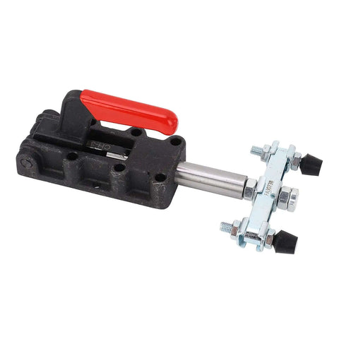 50mm Stroke Double Headed Heavy Duty Push Pull Toggle Clamp For Welding, Carbon Steel Construction, Red Handle
