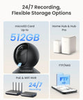 Indoor Security Cam System 5MP With 360 Degree Pan And 50 Degree Tilt Auto Tracking Dual Band 2.4 And 5 GHz WiFi info graphic