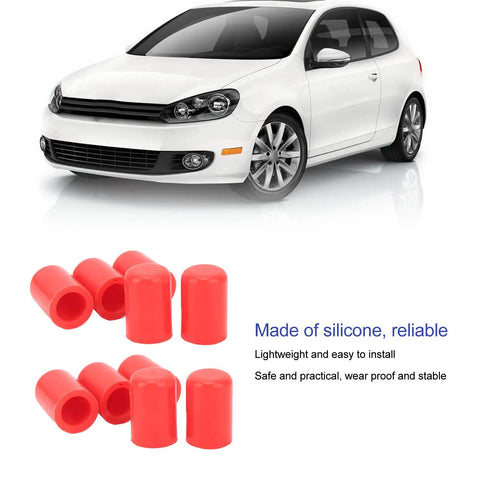 All Weather Tough Silicone Vacuum Hose End Plugs Kit, 16mm Universal Intake Hose Caps, Red 10 Pack shown with car