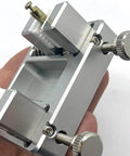 Adjustable Aluminum Soldering Jig For Electronics PCB Assembly And Jewelry Watch Repair, rock-solid clamp fixture in hand view