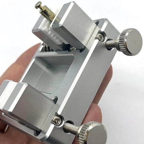 Adjustable Aluminum Soldering Jig For Electronics PCB Assembly And Jewelry Watch Repair, rock-solid clamp fixture in hand view