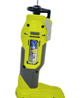 Heavy Duty 18V Cordless Oscillating Multi Tool Kit With Badass 28000 Rpm Motor, Built In Led Work Light, Lock On Switch, Takes Standard Bits, Includes Battery And Charger For Serious Diy Renovation And Woodworking view showing side of the tool with bit holder.