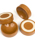 Small Furniture Wheel Caster Cups With Grippy Rubber Grip Set Of 4 1-3/4 Inch Round Floor Protectors Caramel color