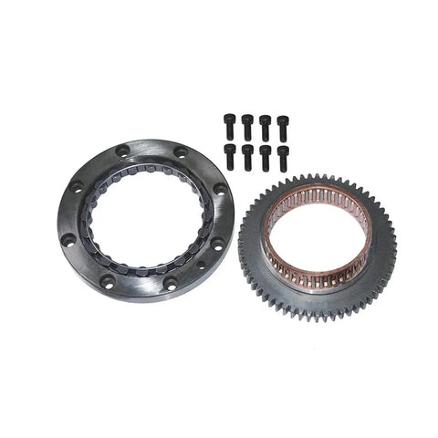 Upgrade Your Ride With This Heavy Duty Starter Clutch One Way Bearing Gear Kit Compatible For Yamaha 1999 To 2009 Featuring Oil Resistant Damping To Buffer Shock Reduce Idle Jitter And Cut Engine Noise With Anti Rust Coating Ensures Durability, black starter clutch ring and gear with bolts