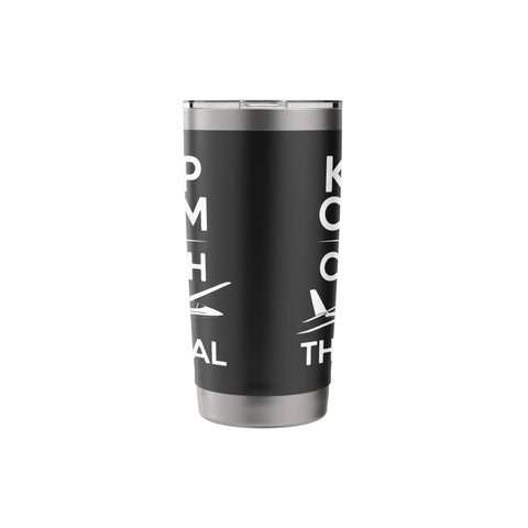 Glider Pilot Insulated Stainless Steel Tumbler For Sailplane Club Members, black with white text showing sailplane design.