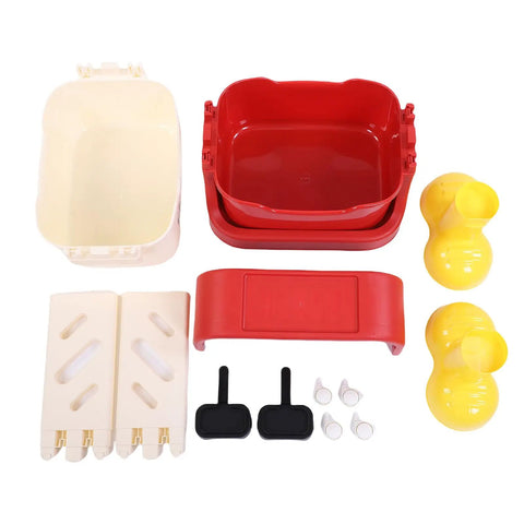Grab And Go Utility Cart Featuring Detachable Swivel Wheels And Rock Solid Build Ideal For Moving Snacks Gear And Party Supplies Easy Roll Design Makes Hauling Your Stuff A Total Breeze, includes red and yellow containers.