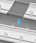 Heavy Duty Double Curtain Track System Made From Ultra Thin Aluminum Alloy, ceiling mount white 1.5m double rail with gliders