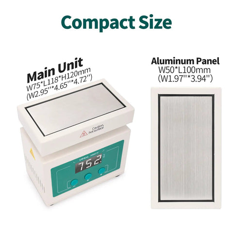 Mini Soldering Hot Plate for SMD Rework with Compact Size and 100x50mm Aluminum Heating Plate
