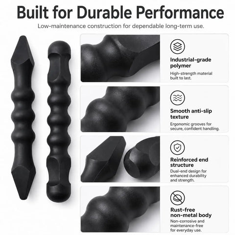 2-Pack Yawara Stick Set 6.5 Inch High Impact Polymer For Self Defense And Training, Ergonomic Non-Slip Grip With Textured Finger Grooves