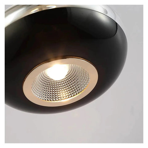 Close-up of Dine Dining Room Bedroom Pendant Lights Indoor Lighting Ceiling Lamp with decorative black and gold design