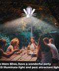 Rechargeable Indoor Outdoor Bug Zapper With Lights No Fuss All In One 3 In 1 USB Powered Mosquito Fly Trap above dining table outdoors