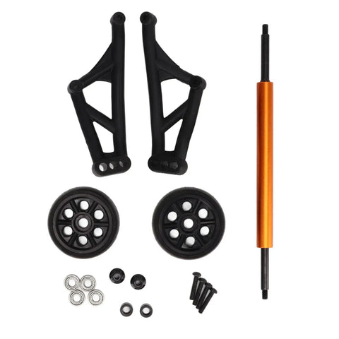 RC Wheelie Bar Kit For ZD Racing MX 07 4WD 1/7 Scale RC Truck With Double Wheel Stability Upgrade shown with parts layout