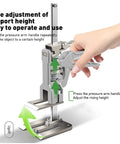 Image showing 2 Piece Adjustable Hand Jack Lifter Set, 440 Lb Heavy Duty Workhorse for Precision Leveling during use.