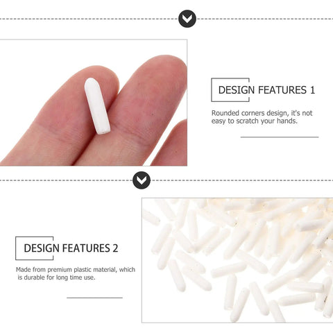 300 Pack Plastic White Clothes Hanger End Caps With Rounded Corners No Glue Needed Protective Covers close-up view