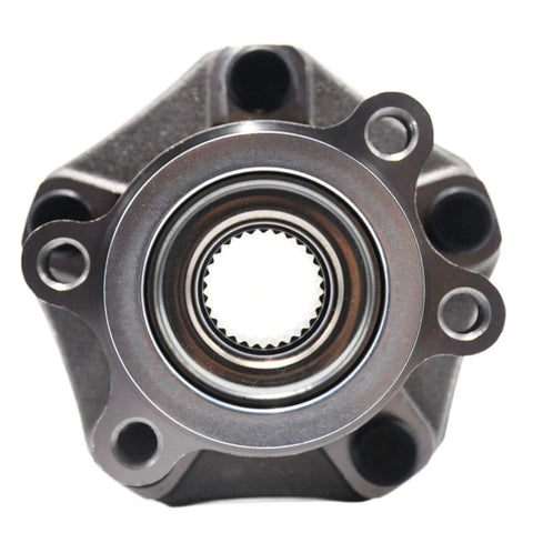Front view of Heavy Duty Front Wheel Hub And Bearing Assembly Fits 2013 2019 Nissan Sentra NV200 2013 2017 Nissan Leaf And 2015 2018 Chevy City Express 5 Lug OE Direct Replacement With Low Runout For Quiet Smooth Rides