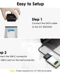 Setup process for USB C To SATA External Drive Cable With UASP Fast 5Gbps For 2.5 And 3.5 Inch SSD HDD Supports SATA I II III Up To 20TB Power Adapter Included