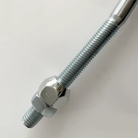 Close-up of threaded U bolt for Trailer Spare Tire Mount For Utility Trailers And Boats U Bolt Carrier Holder Side Mount.