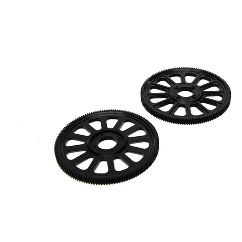 Helical Main Gear 135T BLH5337 for RC Cars and Helicopters, black metal gears shown from top angle