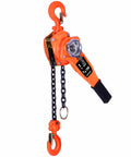 Orange Three Quarter Ton Manual Lever Hoist Come Along With 1650Lbs Capacity, Two Hooks, Ten Feet Chain, Heavy Duty Tool for lifting