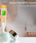 Person using a Food pH Meter For Sourdough And Bread Dough, Waterproof pH Tester For Fermenting Sausages And Salami in skincare cream.