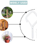 Heavy Duty Eye Screw Hooks With Safety Buckle 35 Piece Set White Metal Ceiling Hooks for plants, lights, chimes, bird feeders installation guide.