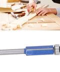 Heavy Duty Top Bearing Flush Trim Router Bits For Woodworking Projects With Sharp Carbide Cutting Edge Nanometer Blue Coating 1/4 Inch Shank Tool for precise wood shaping.