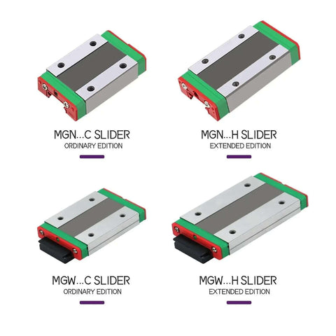 Dope Precision Linear Guide Rail Kit Featuring Smooth MGN9C And MGN9H Blocks Plus MGW9C Slide For Crazy Accurate Motion Low Friction Easy Install No Maintenance Needed For Any Sick DIY Build Today, four linear rail blocks
