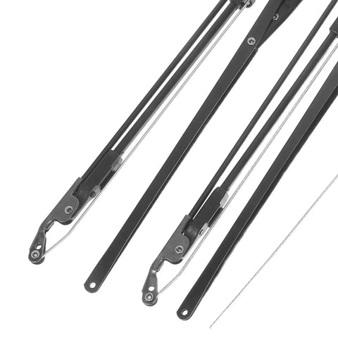 Two Piece Heavy Duty Steel Folding Umbrella Repair Kit Eight Bone Replacement Parts close-up of steel ribs and joints.