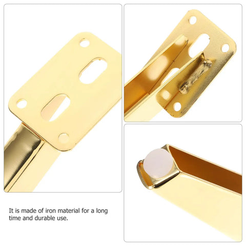 Sturdy Metal Furniture Feet Replacement Legs for Sofa, Cabinet, Coffee Table and More, golden iron, close-up view