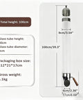 Wall Mounted Coffee Bean Dispenser With Slick Glass Tube And Rugged Steel Base, features an 80cm tube and 100cm total height.
