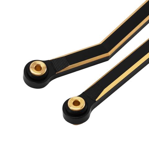 Brass High Clearance Four Link Set For SCX24 Gladiator Power Wagon Heavy Brass Links For Durability Lowers Center Of Gravity To Boost Stability Moves Links Away From Driveshaft To Prevent Rubbing Reduces Axle Wrap And Unwanted Steering For Smoother black brass 4-link rods
